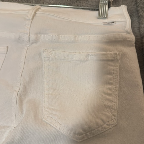 Mother White The Insider Crop Step Fray Jeans Size 28 - Picture 4 of 8
